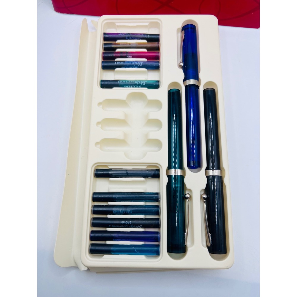 Vintage Sheaffer Calligraphy Intro Kit Not Complete Writing Pads + Tools 3 Pens - Picture 2 of 9